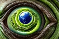 Vision of the earth from an alien eye. Generative AI Royalty Free Stock Photo