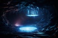 Otherworldly Portal cave holographic. Generate Ai