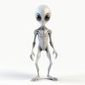 Otherworldly Realism: Uhd Stock Photo Of Alien On White Background