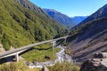 Otira Viaduct near Arthur`s Pass in New Zealand