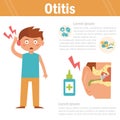 Otitis. Vector art on a white background.