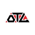 OTL triangle letter logo design with triangle shape. OTL triangle logo design monogram. OTL triangle vector logo template with red Royalty Free Stock Photo