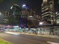 Photo, 11 Otober 2019, Transjakarta Bus Entering and Exit Gelora Bung Karno, Senayan Shelter at South Jakarta, Indonesia, Pasengge Royalty Free Stock Photo