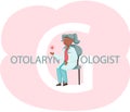 Otolaringologyst takes care of people s health in hospital. Doctor study illness, provide first aid Royalty Free Stock Photo