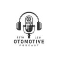 Otomotive podcast logo template design Royalty Free Stock Photo