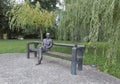 Oton Zupancic statue in Tivoli park. Ljubljana, Slovenia. Royalty Free Stock Photo