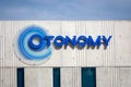 Otonomy sign logo on headquarters of biopharmaceutical company dedicated to edevelopment of innovative therapeutics for diseases