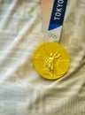 Details with a Tokyo 2020 Olympic Games gold medal won by a Romanian female athlete