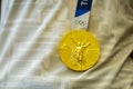 Details with a Tokyo 2020 Olympic Games gold medal won by a Romanian female athlete