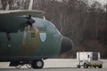 Lockheed C-130 Hercules military cargo plane of the Romanian Air Force Royalty Free Stock Photo