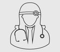 Otorhinolaryngologist medical line icon
