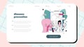 Otorhinolaryngologist web banner or landing page set. ENT doctor treating