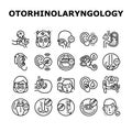 Otorhinolaryngology Treatment Icons Set Vector Royalty Free Stock Photo
