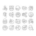 Otorhinolaryngology Treatment Icons Set Vector .