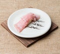 Otoro sashimi with decorate at restaurant Royalty Free Stock Photo