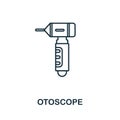 Otoscope icon. Line element from medical equipment collection. Linear Otoscope icon sign for web design, infographics