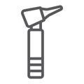 Otoscope line icon, medicine and equipment, hospital tool sign, vector graphics, a linear pattern on a white background. Royalty Free Stock Photo