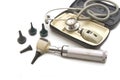 Otoscope and Opthalmoscope set for ear eye examination with stethoscope Royalty Free Stock Photo