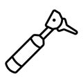 Otoscope, outline icon. High used Medical tool vector illustration template in trendy style. Graphic resources for many purposes