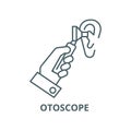 Otoscope vector line icon, linear concept, outline sign, symbol