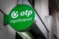 OTP Bank OTP Banka logo on their main office for Budapest.