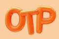 OTP orange foil balloon Royalty Free Stock Photo