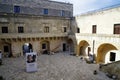 The beautiful inner courtyard of museum in Medieval Aragonese Castle in Otranto, Puglia, Royalty Free Stock Photo