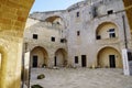 The beautiful inner courtyard of museum in Medieval Aragonese Castle in Otranto, Puglia, Royalty Free Stock Photo