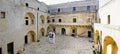 The beautiful inner courtyard of museum in Medieval Aragonese Castle in Otranto, Puglia, Royalty Free Stock Photo