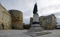 Medieval castle and monument erected for heroes of 1480 in Otranto, Italy. Apulia Royalty Free Stock Photo