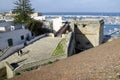 OTRANTO, APULIA ,ITALY - MARCH 30, 2018: A wonderful cityscape of Otranto city from the walls of Medieval Aragonese Castle in