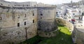 OTRANTO, APULIA ,ITALY - MARCH 30, 2018: A wonderful cityscape of Otranto city from the walls of Medieval Aragonese Castle in