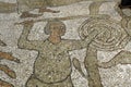 Biblical figures on the mosaic floor Royalty Free Stock Photo