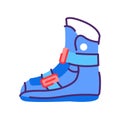 Otrhopedics boot flat color icon. Rehabilitation and treatment after injuries, sprained. Sign for web page, mobile app, button,