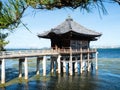Ukimido pavilion on the shores of Lake Biwa one of the Eight Views of Omi