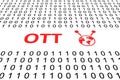 OTT concept binary code 3d Royalty Free Stock Photo
