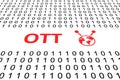 OTT concept binary code 3d