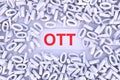 OTT concept with scattered binary code 3D Royalty Free Stock Photo