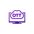 OTT media service icon on white