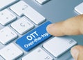 OTT Over-the-top - Inscription on Blue Keyboard Key Royalty Free Stock Photo