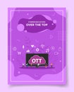 Ott over the top media platform for template of banners, flyer, books, and magazine cover Royalty Free Stock Photo