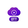 OTT platform icon with a cloud