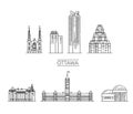 Ottawa architecture line skyline illustration Royalty Free Stock Photo