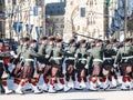 Ceremonial Guard of the Governor General Foot Guards of Canada, with their kilts, parading during remembrance day