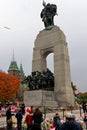 Ottawa Cenotaph and Parliament Buildings days after shooting Royalty Free Stock Photo