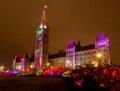 Ottawa Centre Block at Christmas Royalty Free Stock Photo