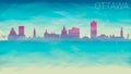 Ottawa City Canada Skyline City Vector Silhouette. Broken Glass Abstract Geometric Dynamic Textured. Banner Background. Colorful S