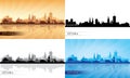 Ottawa city skyline silhouettes set