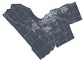 Ottawa map. Detailed map of Ottawa city poster with streets. Cityscape vector