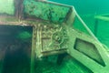 Ottawa OH - August 3rd 2022: Underwater wreck of a recreational speed boat